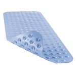 YINENN Bath Tub Shower Mat 40x16 Inch Non-Slip and Latex Free,Bathtub Mat with Suction Cups, Machine Washable Bathroom Mats with Drain Holes (Light Blue)