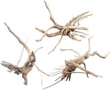 emours Driftwood for Aquarium Fish Tank Decor Natural Spider Wood Branches Small Medium Varies Size,3 Pack (S/M-3 Pack)