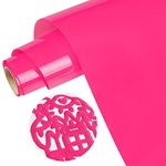 Gatichetta 3D Puff Heat Transfer Vinyl Glow in The Dark Iron on Vinyl Roll 9.8" x 6FT Foaming HTV Luminous Fluorescent Vinyl for for T-Shirts, Fabric, DIY Designs, Neon Pink