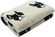 (Bulldog) - Scheppend Cosy Cuddly Pet Fleece Blanket Dogs Cats Bed Throws for Couch,Car Backseat,Crate,Kennel and Carrier