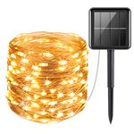 Criacr Solar Lights Outdoor Garden, 120 LED 12M/40Ft Solar Garden Lights Waterproof with 8 Modes, Copper Wire Solar Fairy Lights Indoor Outdoor for Tree Patio Garden Wedding Home Party (Warm White)