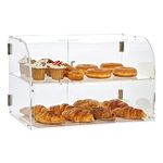 VEVOR Pastry Display Case, 2-Tier Commercial Countertop Bakery Display Case, Acrylic Display Box with Rear Door Access & Removable Shelves, Keep Fresh for Donut Bagels Cake Cookie, 22"x14"x14"