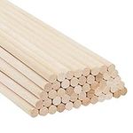 Belle Vous 50 Pack Natural Round Wood Dowel Rods - 30cm /12 Inches - Extra Long Unfinished 12mm Wooden Craft Sticks - Dowels for Woodcraft, Art Projects, Decorations & DIY Crafts