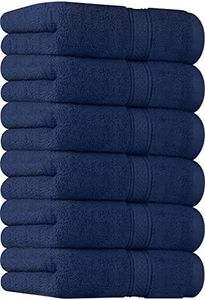 Utopia Towels - Lot de 6 Essuie Mains de Qualité Supérieure, (41 x 71 CM) 100% Coton filé, Ultra Doux et très Absorbant pour la Salle de Bain, Le Gymnase, la Douche, l'hôtel et Le Spa (Bleu Marine)