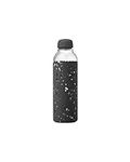 W&P Porter Glass Water Bottle w/Protective Silicone Sleeve | Terazzo Charcoal 20 Ounces | On-the-Go | Reusable Bottle for Coffee, Tea and Water | Portable