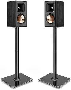 PEGZONE Speaker Stands Pair for Surround Sound,55 LBS Capacity,30.1 inch Floor Bookshlef Speaker Stands,Cable Management,Large Base,1 Pair,Black