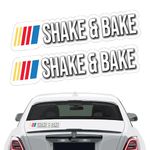 GRITKULTURE Shake n' Bake 7.6in x 1.6in Removable Decal Stickers 2 Pack Vinyl for Car, Dash, Truck, Window, Tumblers, Graphic Bumper for Laugh NASCAR Talladega Nights Will Ferrell Ricky Bobby