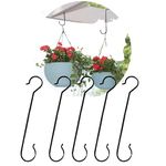 Leafy Tales Metal S Hooks for Hanging Pot Extension, 5 Pieces, XL Size, 16 inch