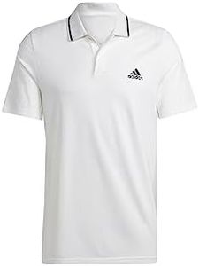 adidas Uomo Essentials piqué Small Logo Polo Shirt, White, XL