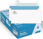 250 Custom Printed #10 Security Tinted Self–Seal Envelopes - Personalized with Logo and Address/Return Address Imprinted -Size 4-1/8 X 9-1/2" -White -24 LB - 250 Count (7-34010-250)