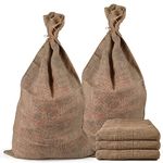 HAMBOLY 5 Packs Large Burlap Bags 24" x 40" Potato Sacks Reusable Storage Bags Races Game Bags