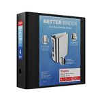 Staples Better 4-inch 3 Ring View Binder, Black