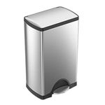 simplehuman Rectangular Step Trash Can, Stainless Steel, 38 L / 10 Gal