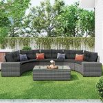 Merax 8-pieces Outdoor Wicker Round