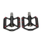 Bike Pedals,1 Pair Carbon Fiber Bicycle Pedal with Three Bearings Titanium Axle Pedales for MTB Road Bike