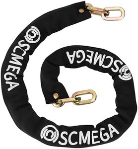 SCMEGA Heavy Duty Security Chain 4ft x 5/16"(8mm) Thick Square Uncuttable Bike Chain,Hardened Steel Alloy Chain,Anti Theft Gate Lock Chain,Safety for Valuable Possessions,Bicycles,Motorcycles,Etc.