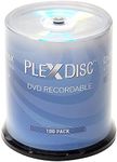 PlexDisc DVD-R 4.7GB 16x Recordable Media Silver Top Disc – 100pk Cake Box (FFP) 632-115-BX, 100 Discs