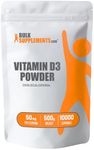 BulkSupplements.com Vitamin D3 Powder - Cholecalciferol, Vitamin D Supplements, Vitamin D3 5000 IU - Vitamin D Powder, Gluten Free - 50mg (125mcg of Vitamin D3) per Serving, 500g (1.1 lbs)