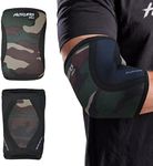 Hustlers Only Elbow Sleeves Weightlifting 5mm Neoprene Compression Elbow Braces for Instant Joint Pain Relief Elbow Support Sleeves for Gym Training, Fitness, and Workout. (L, Camo)