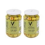 Viniteau Green Olives Stuffed with Pimento 370ml 2 pc | Flavourful, Premium Quality, Carefully Prepared