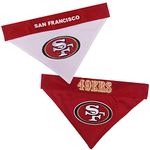 Pets First NFL DOG BANDANA - SAN FRANCISCO 49ERS REVERSIBLE PET BANDANA. 2 Sided Sports Bandana with a PREMIUM Embroidery TEAM LOGO, Small/Medium. - 2 Sizes & 32 NFL Teams available