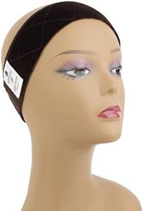MainBasics Wig Grip Band for Keeping Wigs in Place Adjustable Velvet Wig Headband (Brown)