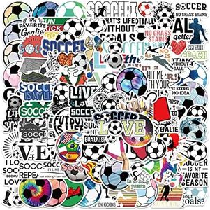 100pcs Fashion TV Holiday Sport Outdoor Vinyl Decal Stickers Waterproof for Gift Bottle Car Phone Laptop Skateboard (Soccer)