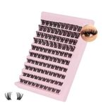 Lash Clusters, 100Pcs DIY Individual Eyelash Extenisons Natural Look D Curl Cluster eyelashes 8-16MM Reusable Individuals DIY at Home (#03)