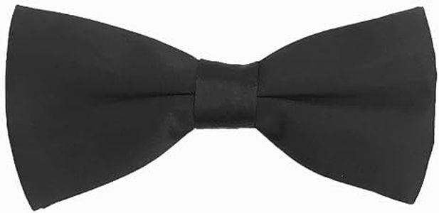 YUESUO Men’s Classic Pre-Tied Formal Tuxedo Polyester Bow Tie, Double-layer Adjustable Length Multi-color Option for Wedding Party, Graduation, Dating, Ceremony (Black)