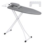 ALIMORDEN Ironing Board 36" X 12" with Wall Mount Iron Holder, Foldable Sleeve Cuffs Collars Ironing Table, Adjustable Height 23.8"-30.7" Full Size Foldable Iron Board for Home Laundry Travel Use Grey