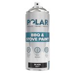 Polar BBQ & Stove Spray Paint - Matt Black 1 x 400ml - Heat Resistant Barbeque Paint - Up to 650°C - Garden BBQ, Stoves, Firepits, Fireplaces & Metal Surfaces - Indoor & Outdoor