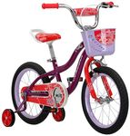 Schwinn Elm Toddler and Kids Bicycle, 16-inch Tyres, Adjustable Seat, Stabilisers Included, Purple