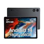 AGM Widevine L1 Tablets, PAD P2 11" Android 14 Tablet with Case, 16(8+8) GB RAM+256GB ROM(2TB TF), MTK G99,4G Dual SIM, 5G WiFi, 7850mAh, 50MP+8MP/BT5.2/GPS/Type C/OTG/480Nits 1920 * 1200 Display