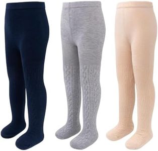 HIUARA Girls Tights Toddler Seamless Leggings Stockings Cotton Pantyhose for Newborn Infant Toddler Soft Cable Knit Pants