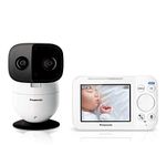 Panasonic Baby Monitor with Camera and Audio, 3.5” Color Video Baby Monitor, Extra Long Range, Secure Connection, 2-Way Talk, Soothing Sounds, Remote Pan, Tilt, Zoom - 1 Camera - KX-HN4101W (White)