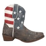 ROPER Womens American Beauty Distressed Round Toe Western Cowboy Boots Ankle Low Heel 1-2" - Brown, Brown, 6.5 UK