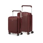 THE ASSEMBLY Polycarbonate Luggage Set Of 2 | Premium Cabin 55Cms & Check-In 65Cms Hard Trolley Bags With Wide Handle & Noise-Free Wheels - Roverpro (Wine Red, Spinner Wheels)