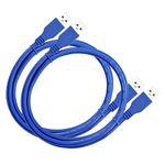 Storite 2 Pk USB 3.0 Type A 1.5 M Male to Male Cable For Data Transfer Hard Drive Enclosures, Cooling Pad