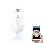 Bulb Light Camera with Floodlight, Wireless Smart Security Camera lamp, COSULAN WiFi Panoramic IP Camera with Motion Detection/IR Night Vision/Alert Events/Cloud & SD Storage/V380 App & PC Software/B4