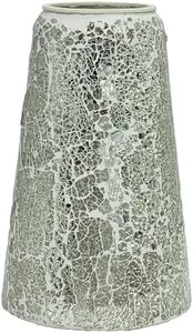 Sunnydaze Glass Gazing Ball Stand for Gazing Globes - Outdoor Mosaic Sphere Holder & Pedestal for Backyard or Patio Decoration - Mirrored Diamond