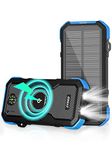 RYOKO Solar Charger Power Bank, 30000mAh Solar Phone Charger with 10W Wireless Charging, Dual USB & Type-C Port, QC 18W Fast Charging Power Bank for iPhone, Samsung, Switch, Tablet