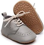 Greceen Infant Baby Boys Girls Leather Loafers Comfort Oxford Dress Wedding Shoes First Walker Outdoor Shoes Crib Shoes, Grey, 12-18 Months Toddler