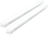 WYZM 2PCS F15T8 LED Tube Light,120V,7W,18" Length,5000K Daylight White,Rotatable End Caps,Frosted Cover,18 Inch Tube Light, F15T8 LED Replacement for Bulb.