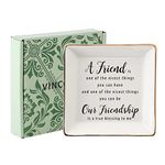 VINCOMIC Birthday Gifts for Female Friends Women-Ceramic Ring Dish Decorative Trinket Dish-A Friend is One of The Nicest Things You Can Have,Our Friendship Is A True Blessing To Me