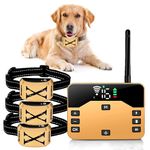 Wireless Dog Fence, Electric Fence System for Dog, Wireless Dog Boundary Containment System, Rechargeable Training Collar, Large Signal Range of 800Ft, for Large & Small Dogs(with Remote),for3dogs