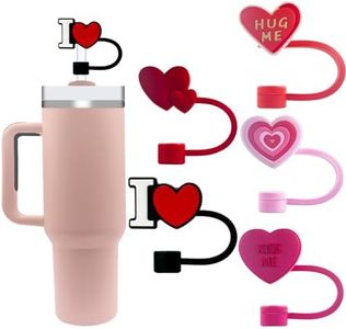 Velaco 5Pcs 0.4in/10mm Diameter Silicone Straw Covers Cap Compatible with Stanley 20 30&40 Oz Cup, Straw Toppers for Stanley 40 Oz Tumbler with Handle, Dust-Proof Straw Caps for Water Bottle
