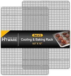 Hiware 2-Pack Cooling Racks for Baking - 8.5" x 12" - Quarter Size - Stainless Steel Wire Cookie Rack Fits Quarter Sheet Pan, Oven Safe for Cooking, Roasting, Grilling