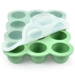 Aolso Baby Food Storage Container, Silicone Baby Food Freezer Container, 12-Grid Baby Food Freezer Storage Tray with Lid, Perfect Food Container for Homemade Baby Food (Green)