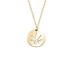 BNQL Cutout Marijuana Pot Leaf Necklace Marijuana Leaf Pendant Necklace, Metal, stainless-steel