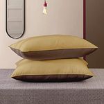 Cloth Fusion Microfiber Bed Pillow Set of 2 Soft Pillows for Sleeping (16x24 Inches, Walnut-Darkbrown)